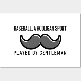 Funny Baseball And Moustache Design Posters and Art